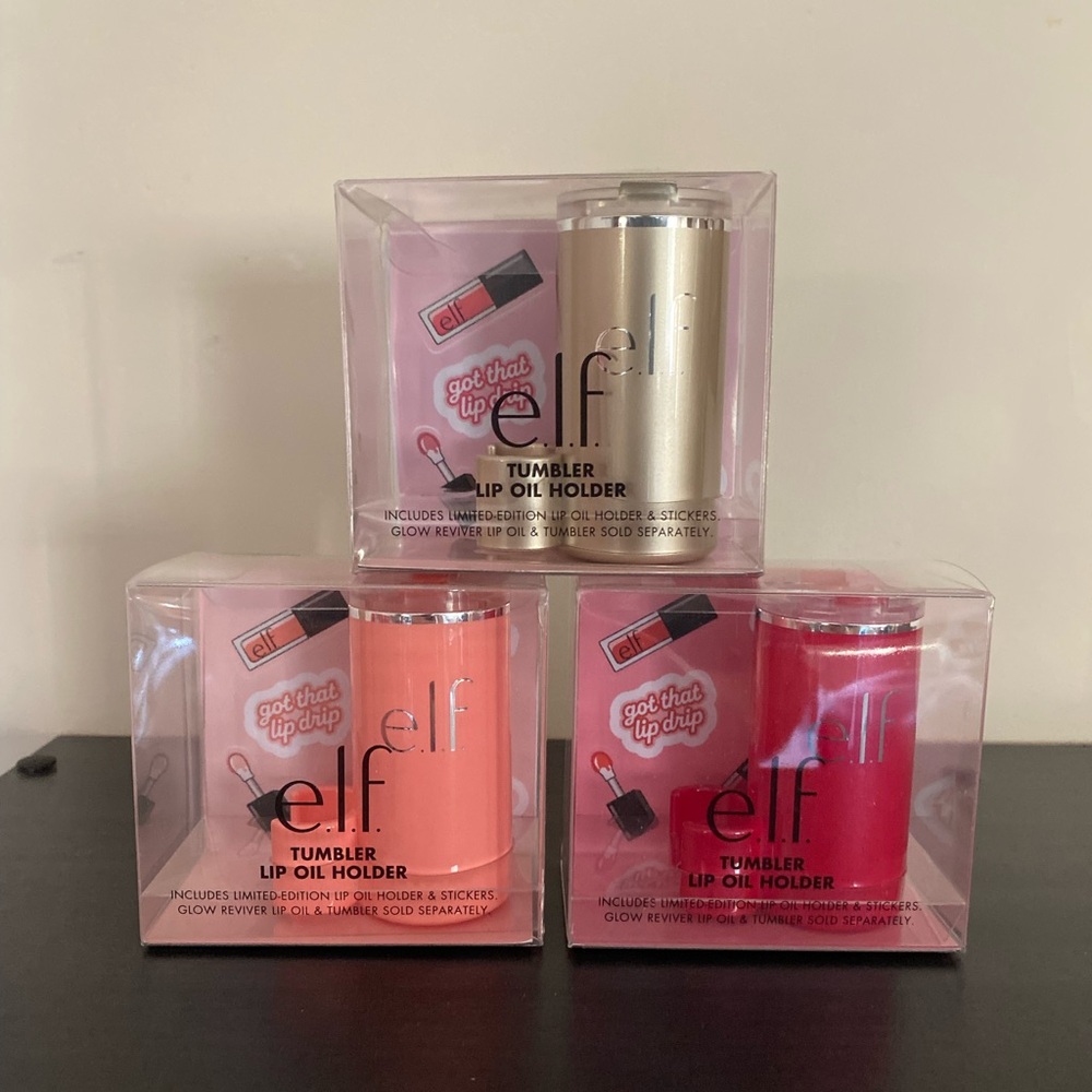 Stanley x E.L.F Tumbler Lip Oil Holder - Coral, Red & Honey bundle (3)
